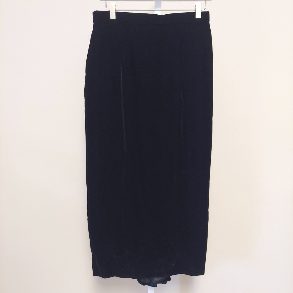 Scott McClintock Vintage Velvet Maxi Skirt Godet Pleat 12 Goth Dark Academia